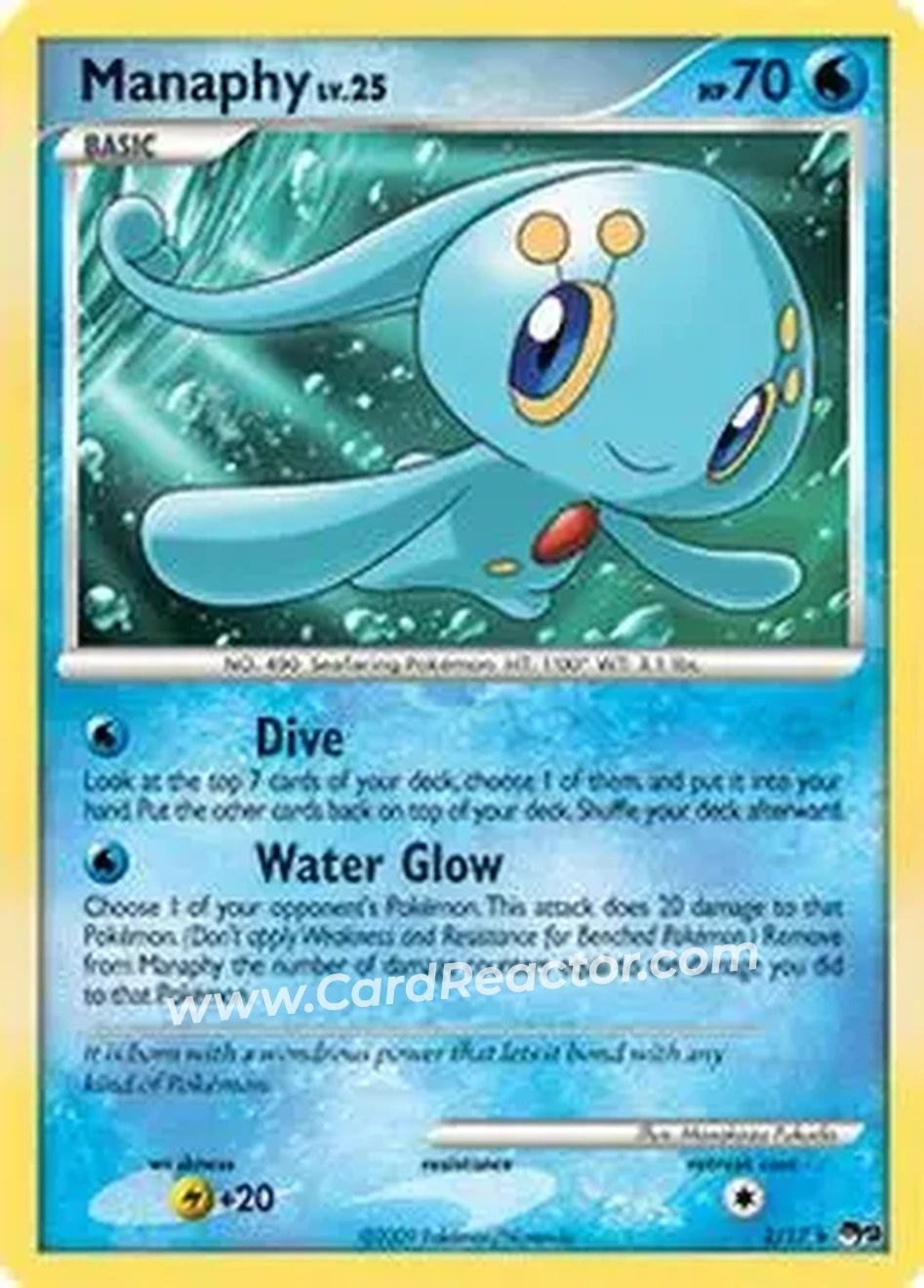 2009 Pokemon Organized Play Series 9 #2/17 - Manaphy - Front