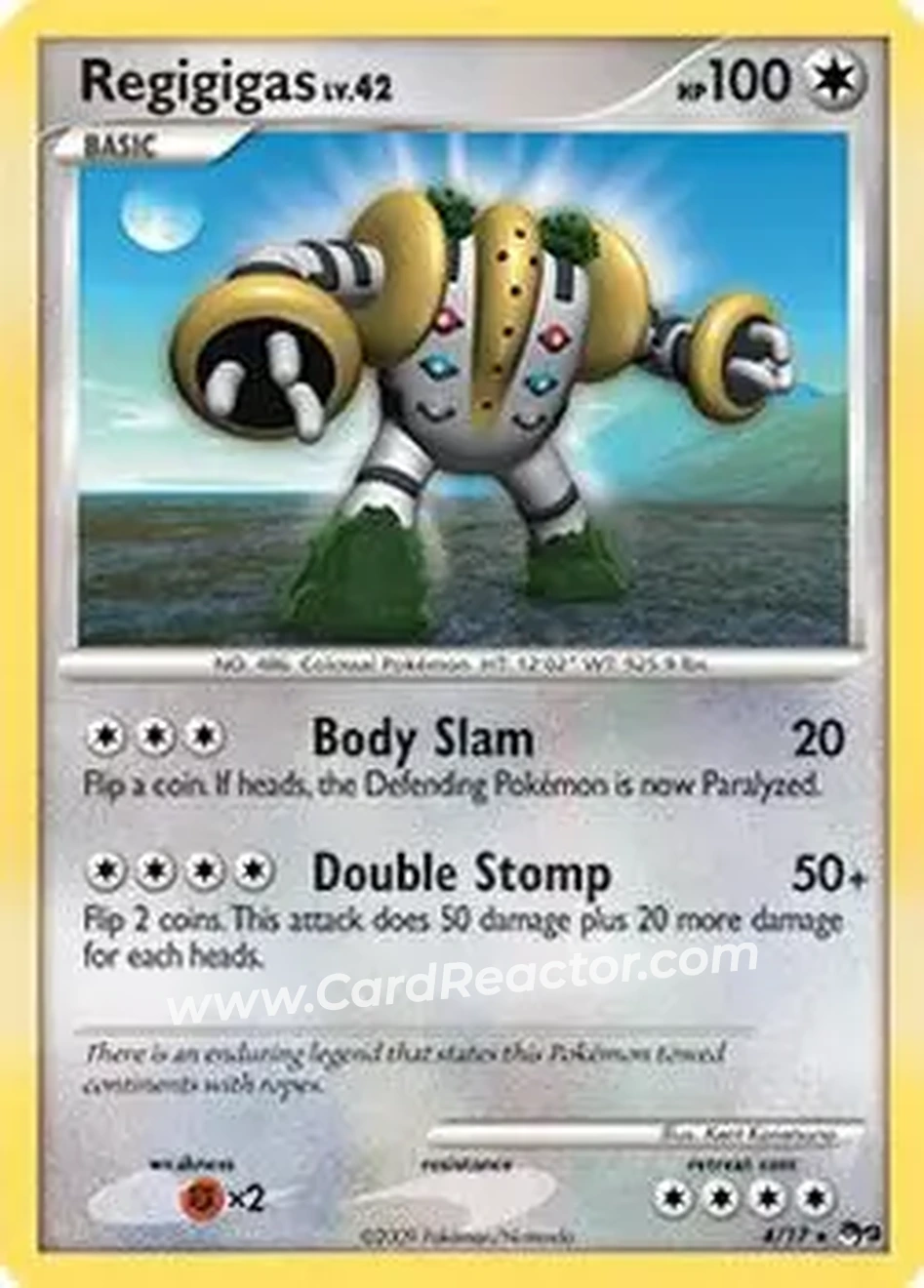2009 Pokemon Organized Play Series 9 #4/17 - Regigigas - Front