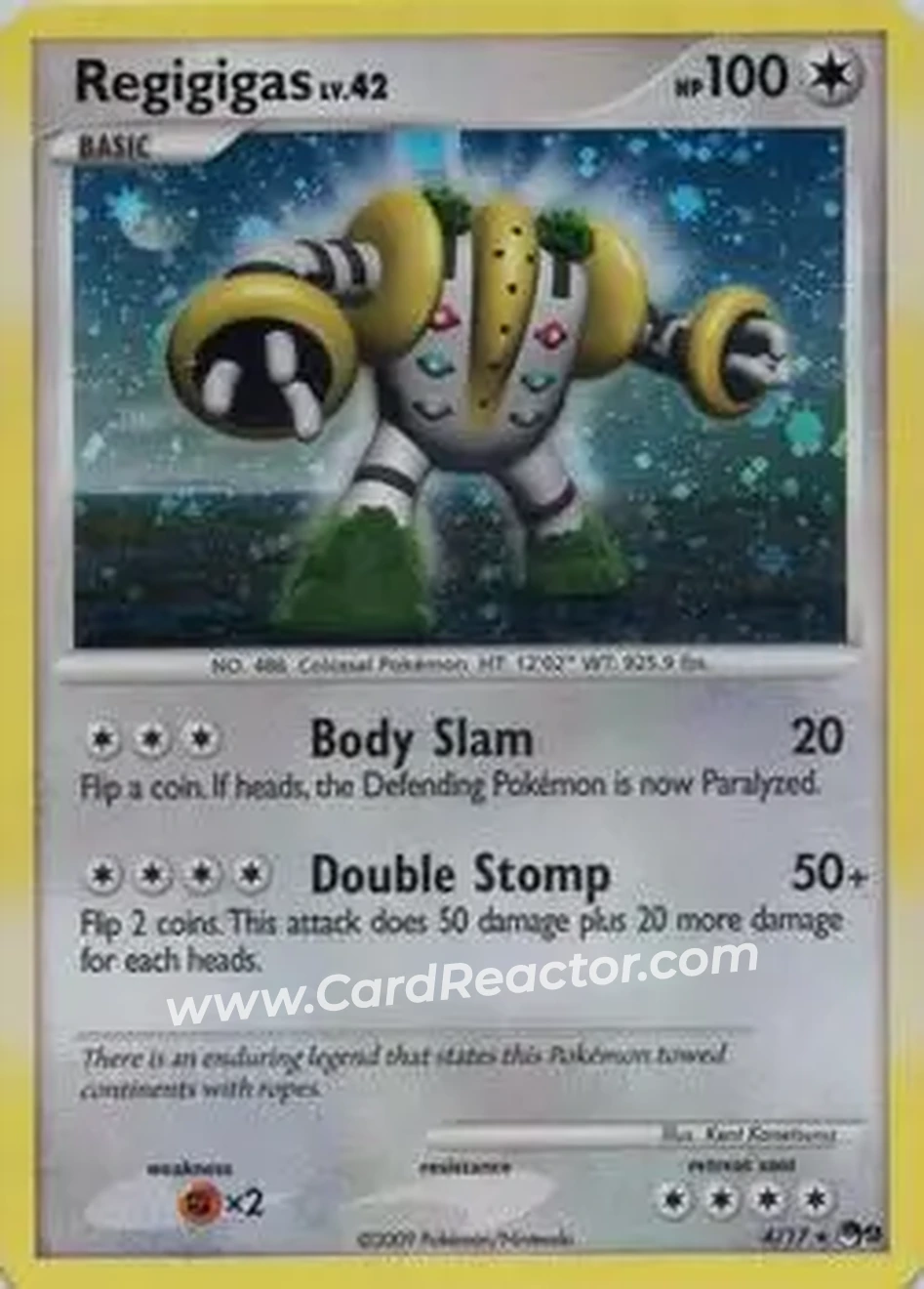 2009 Pokemon Organized Play Series 9 - Holo #4/17 - Regigigas - Front