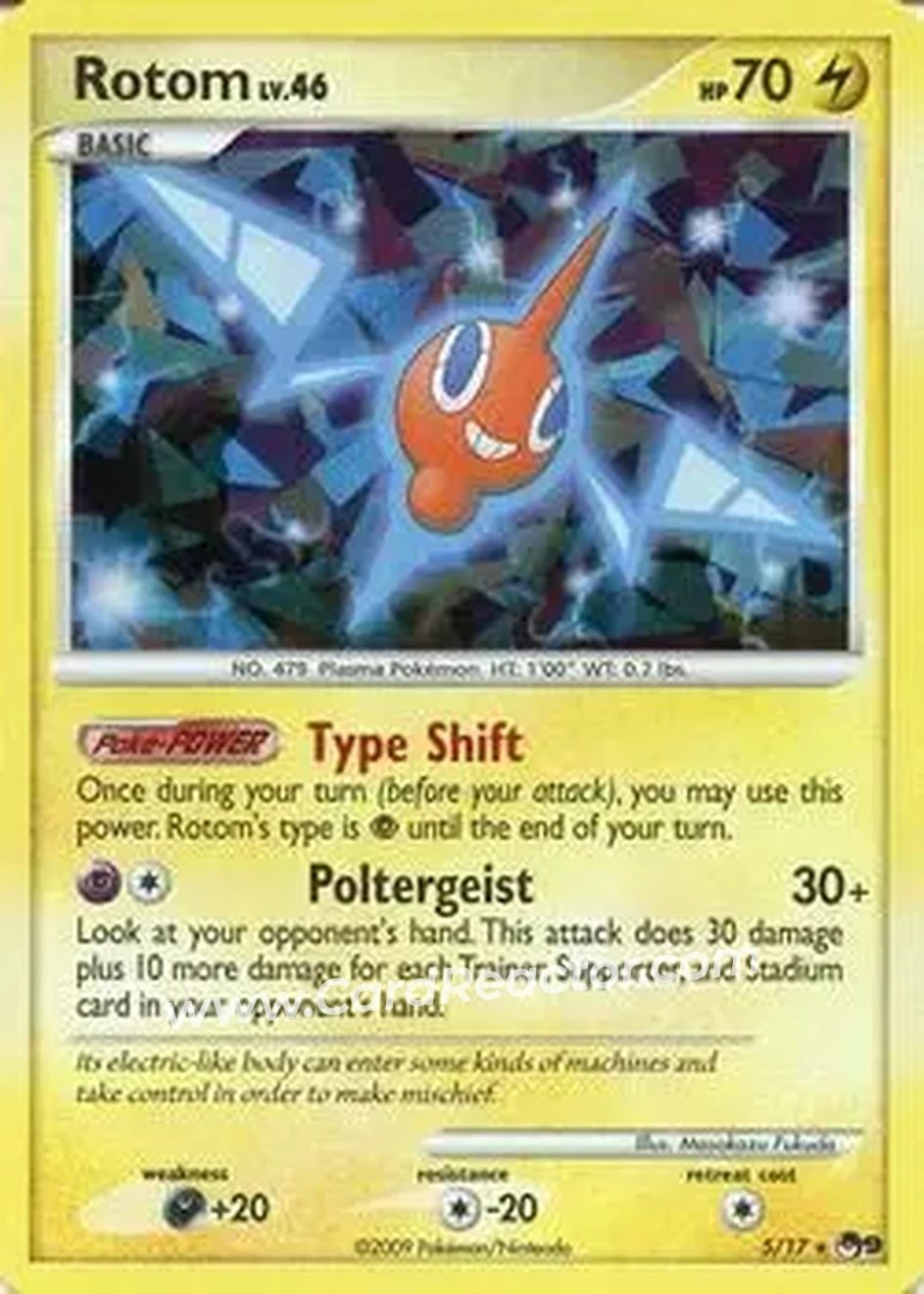 2009 Pokemon Organized Play Series 9 - Holo #5/17 - Rotom - Front