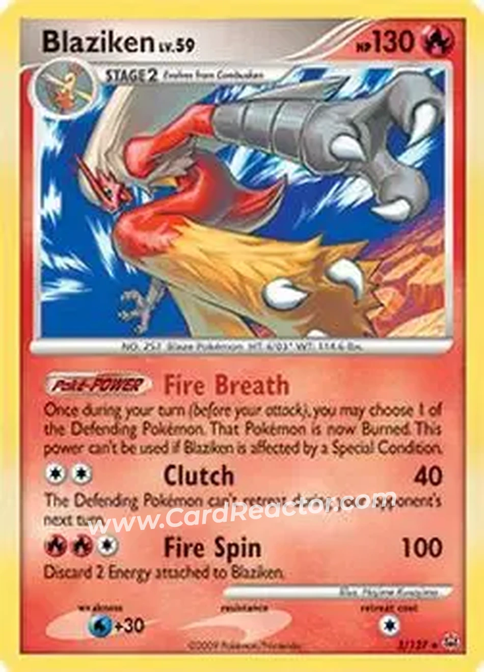 2009 Pokemon Platinum #3/127 - バシャーモ - Front