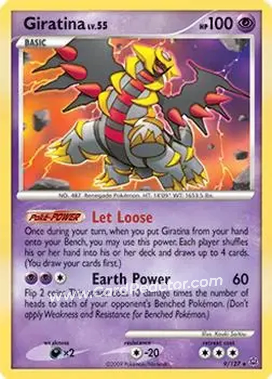 2009 Pokemon Platinum #9/127 - Giratina V - Front
