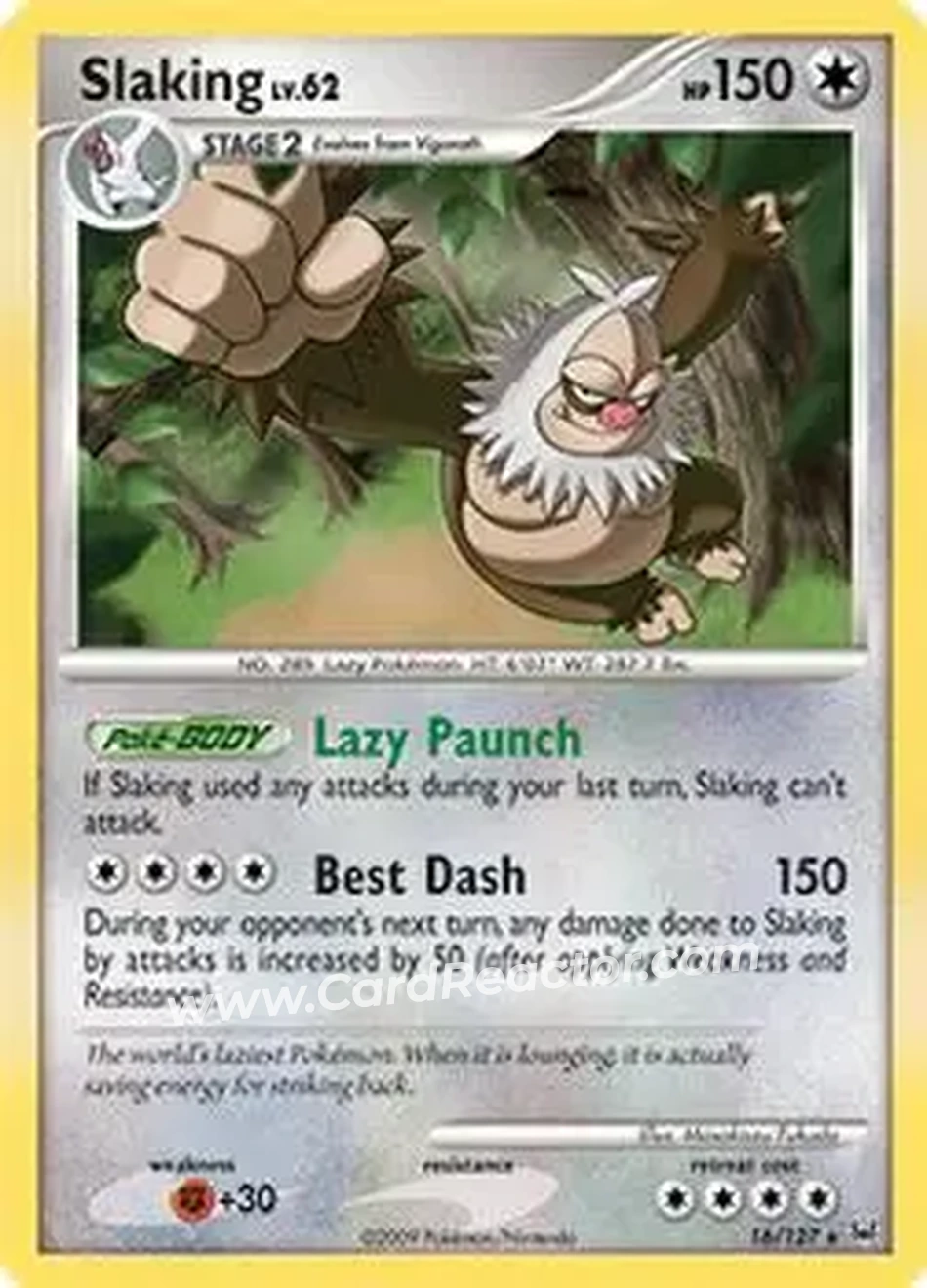 2009 Pokemon Platinum #16/127 - Slaking Ex - Front