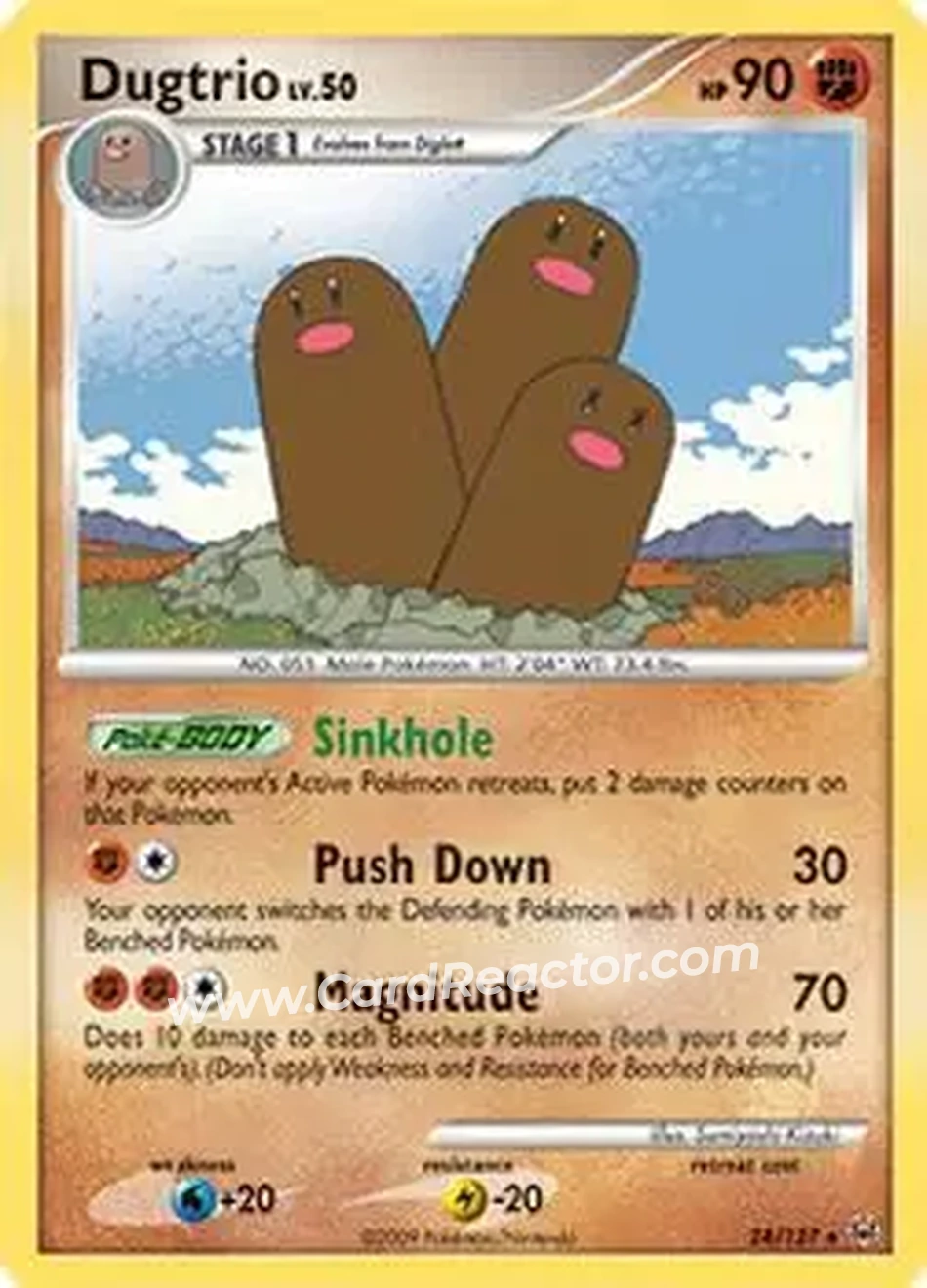 2009 Pokemon Platinum #24/127 - Dugtrio - Front