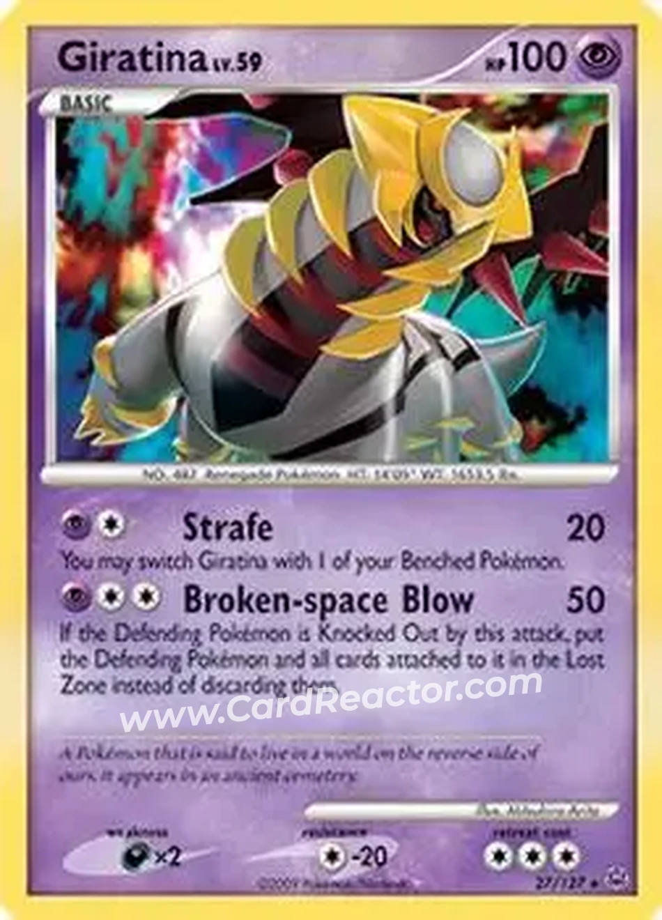 2009 Pokemon Platinum #27/127 - Giratina V - Front