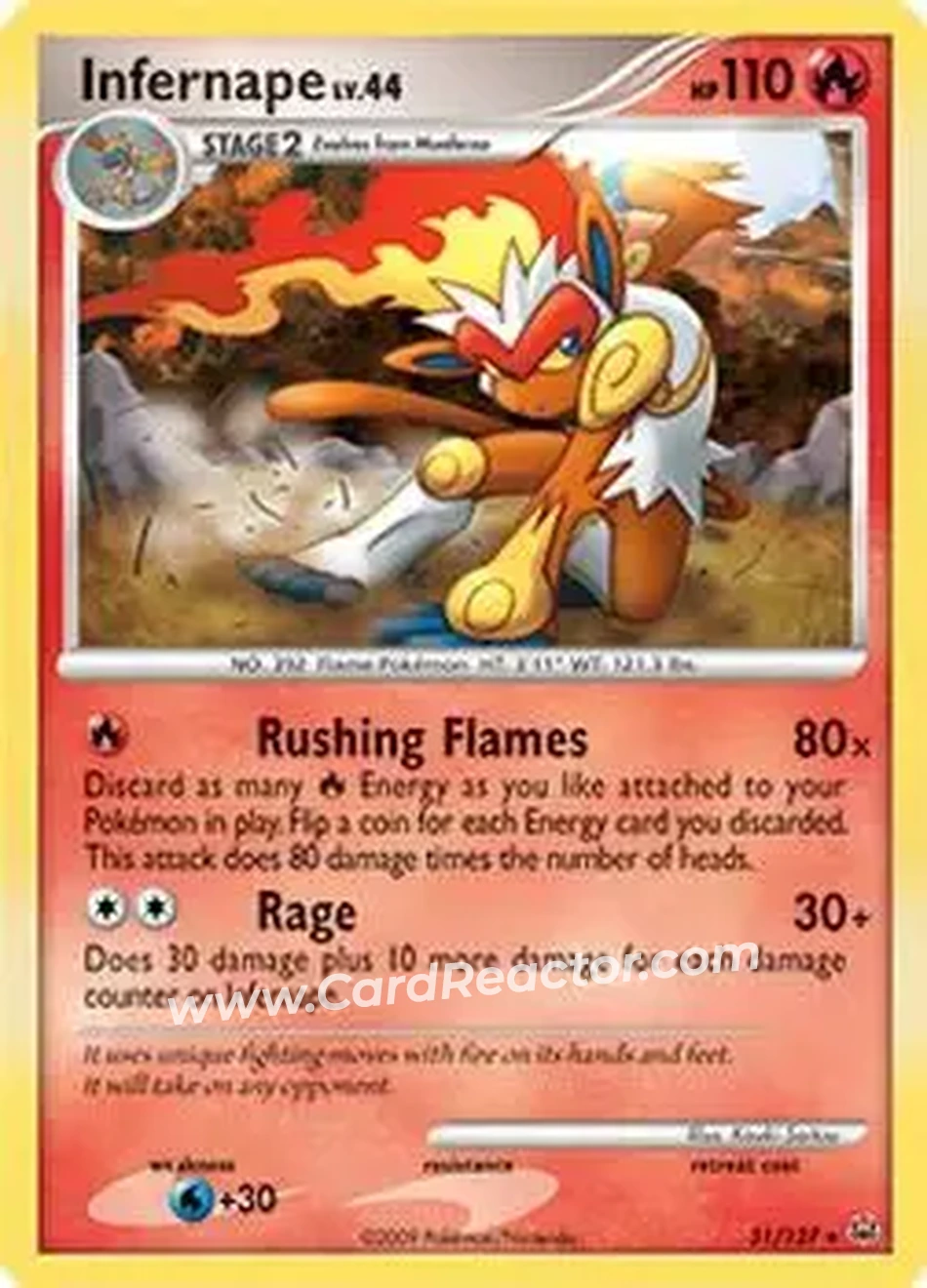 2009 Pokemon Platinum #31/127 - Infernape - Front