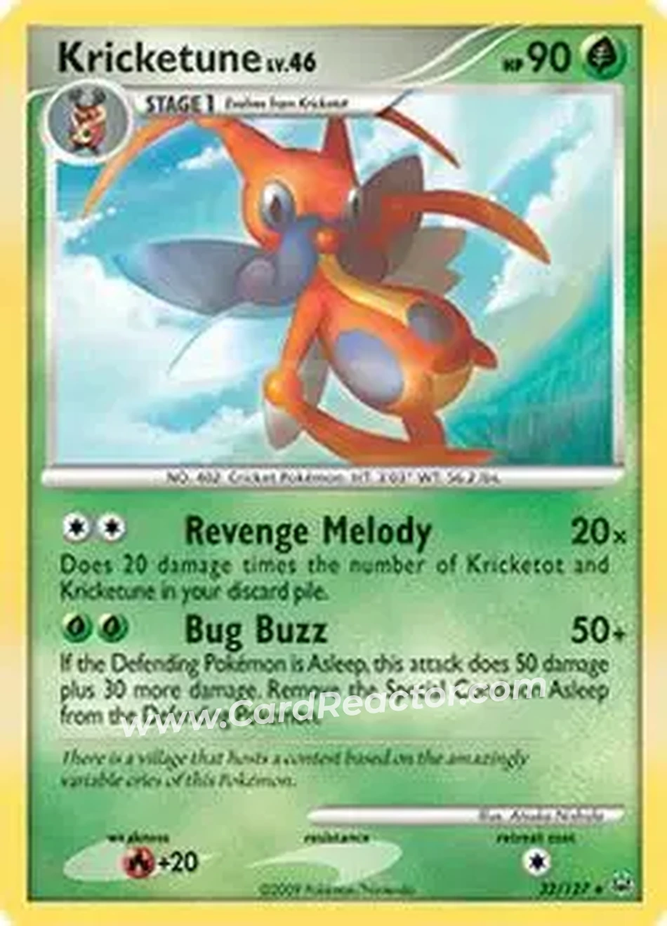 2009 Pokemon Platinum #32/127 - Kricketune - Front