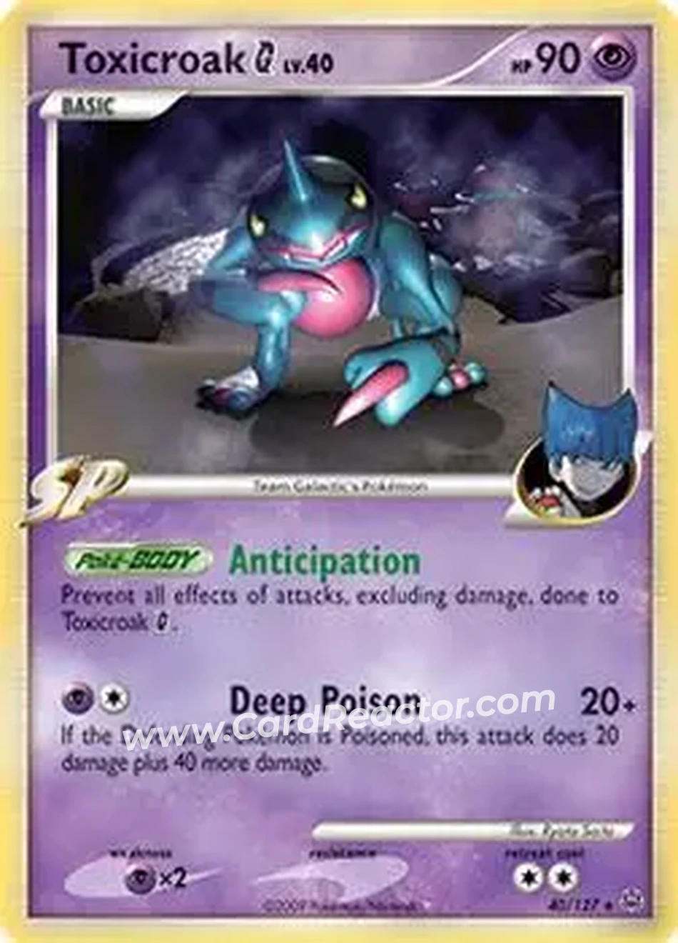2009 Pokemon Platinum #40/127 - Toxicroak - Front