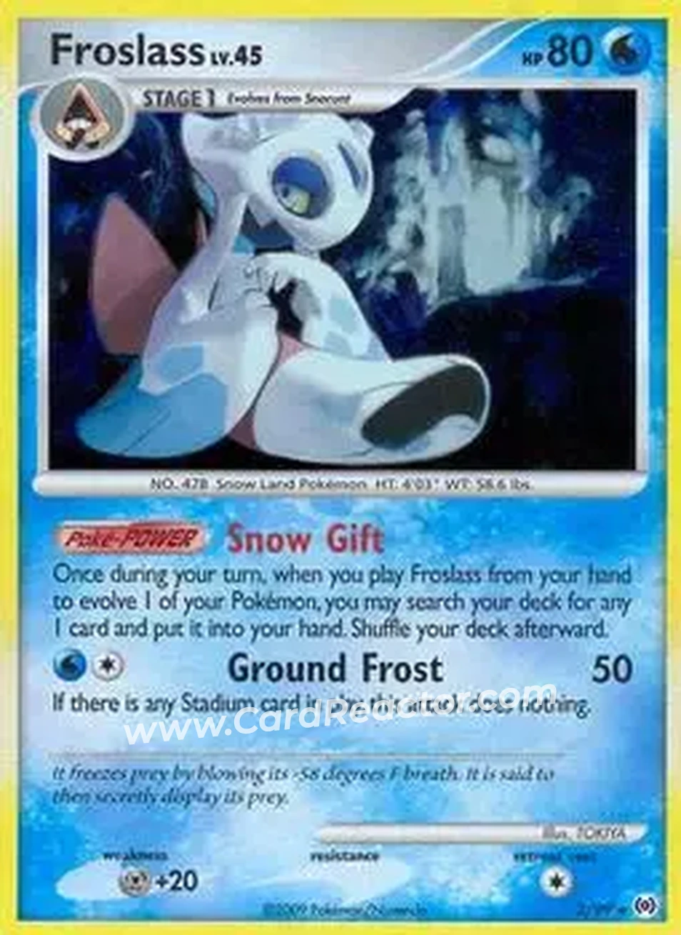 2009 Pokemon Platinum Arceus #2/99 - Froslass - Front