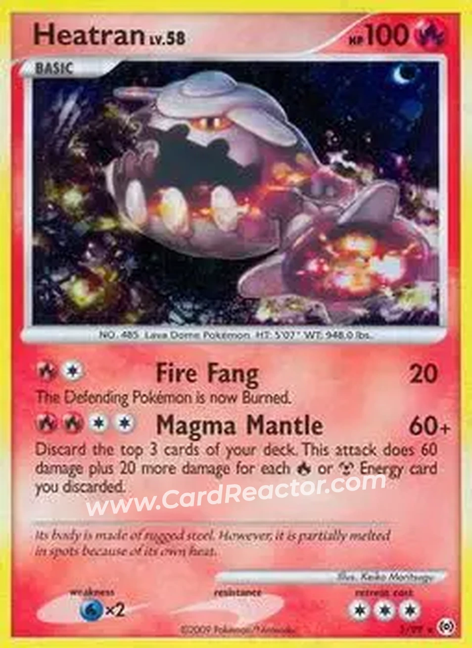 2009 Pokemon Platinum Arceus #3/99 - Heatran - Front