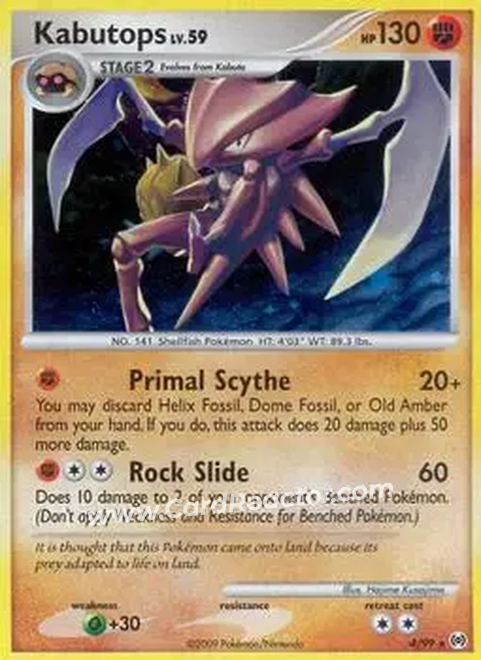 2009 Pokemon Platinum Arceus #4/99 - Kabutops - Front