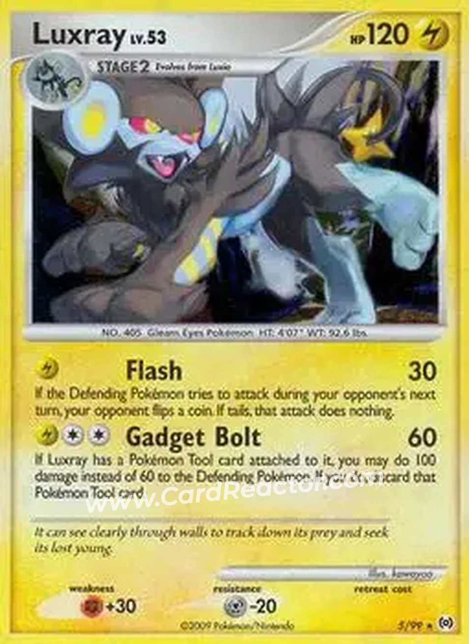 2009 Pokemon Platinum Arceus #5/99 - レントラー - Front