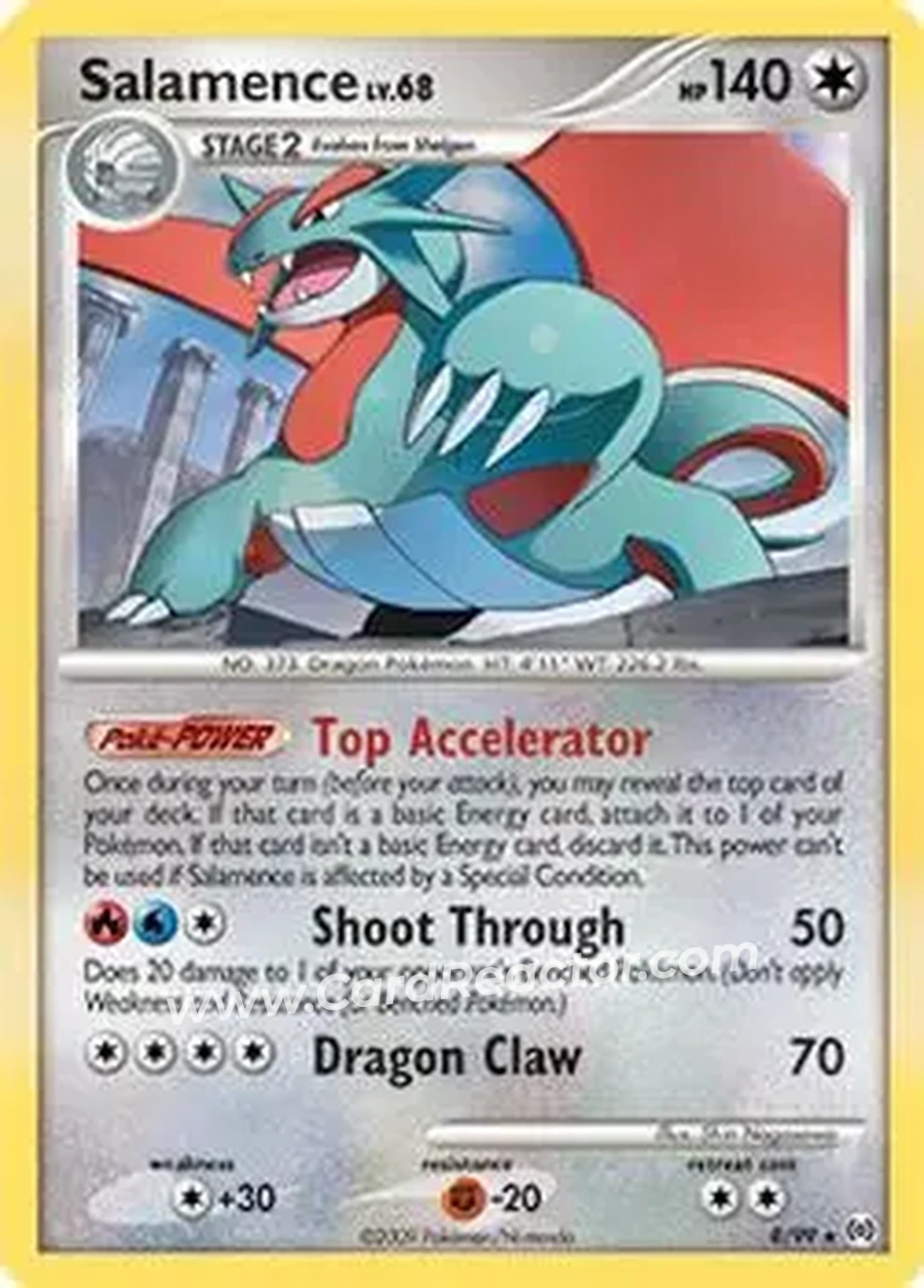 2009 Pokemon Platinum Arceus #8/99 - Salamence ex - Front