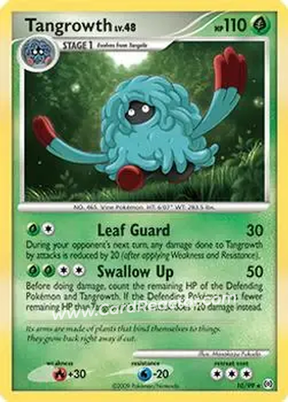 2009 Pokemon Platinum Arceus #10/99 - Tangrowth - Front