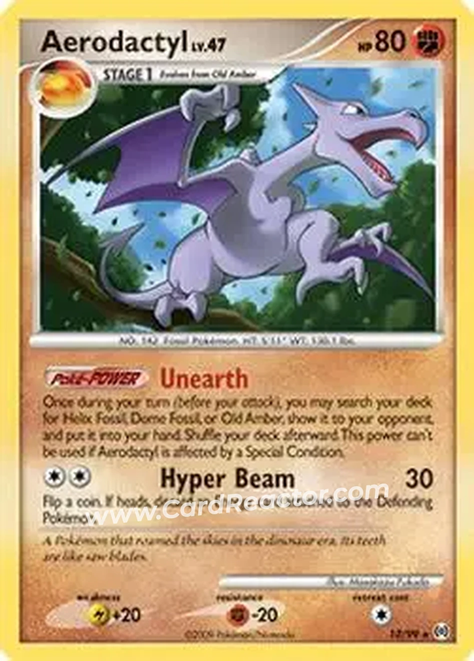 2009 Pokemon Platinum Arceus #13/99 - Aerodactyl - Front