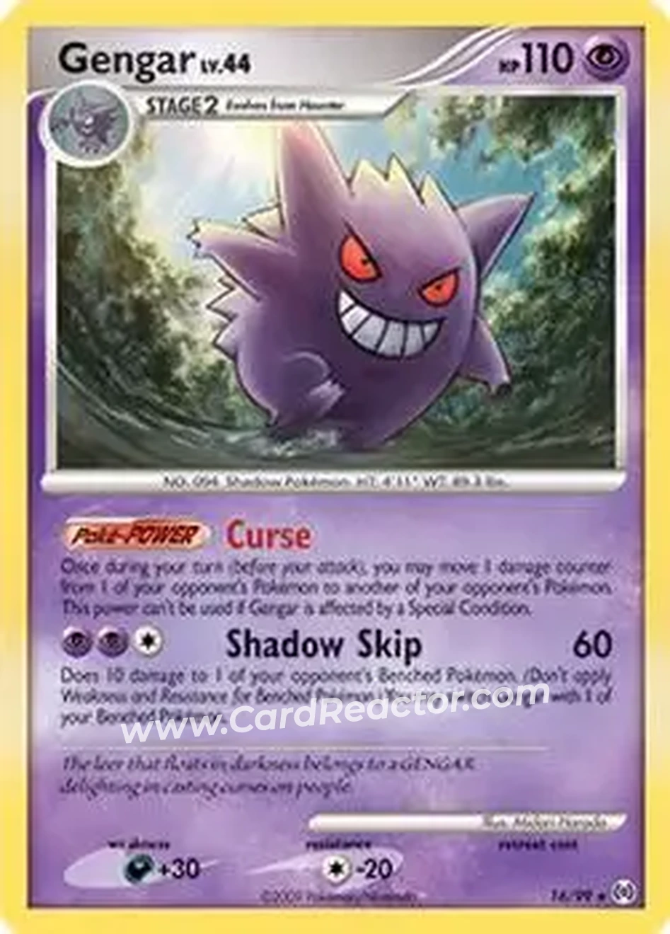 2009 Pokemon Platinum Arceus #16/99 - Gengar - Front