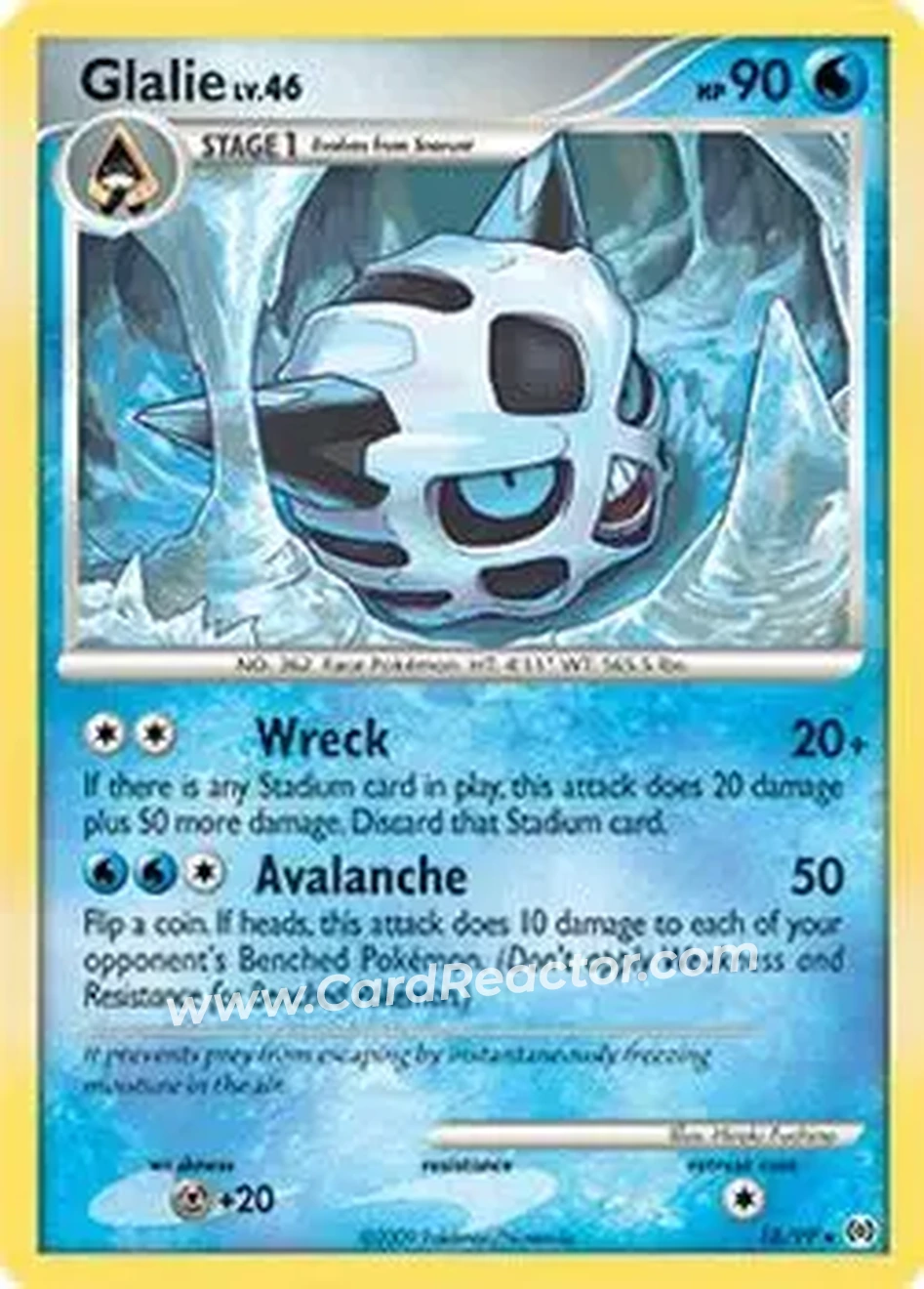 2009 Pokemon Platinum Arceus #18/99 - Glalie - Front