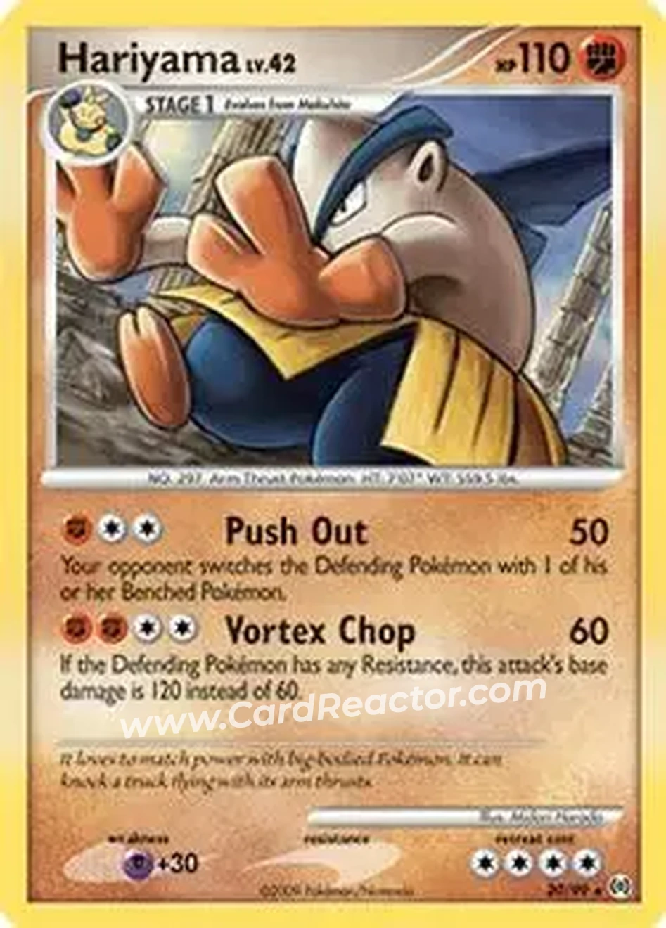 2009 Pokemon Platinum Arceus #20/99 - Hariyama - Front