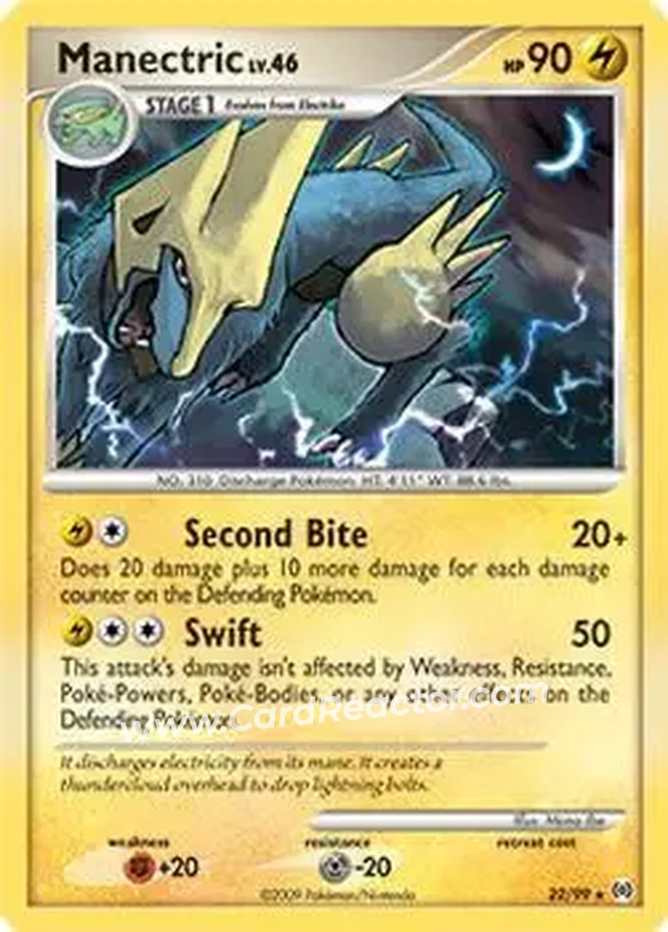 2009 Pokemon Platinum Arceus #22/99 - Manectric - Front