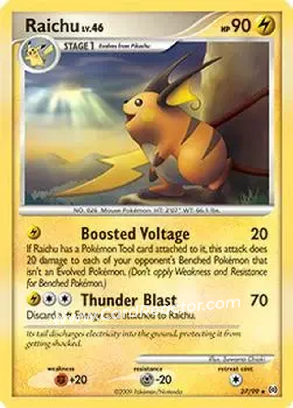 2009 Pokemon Platinum Arceus #27/99 - Raichu - Front