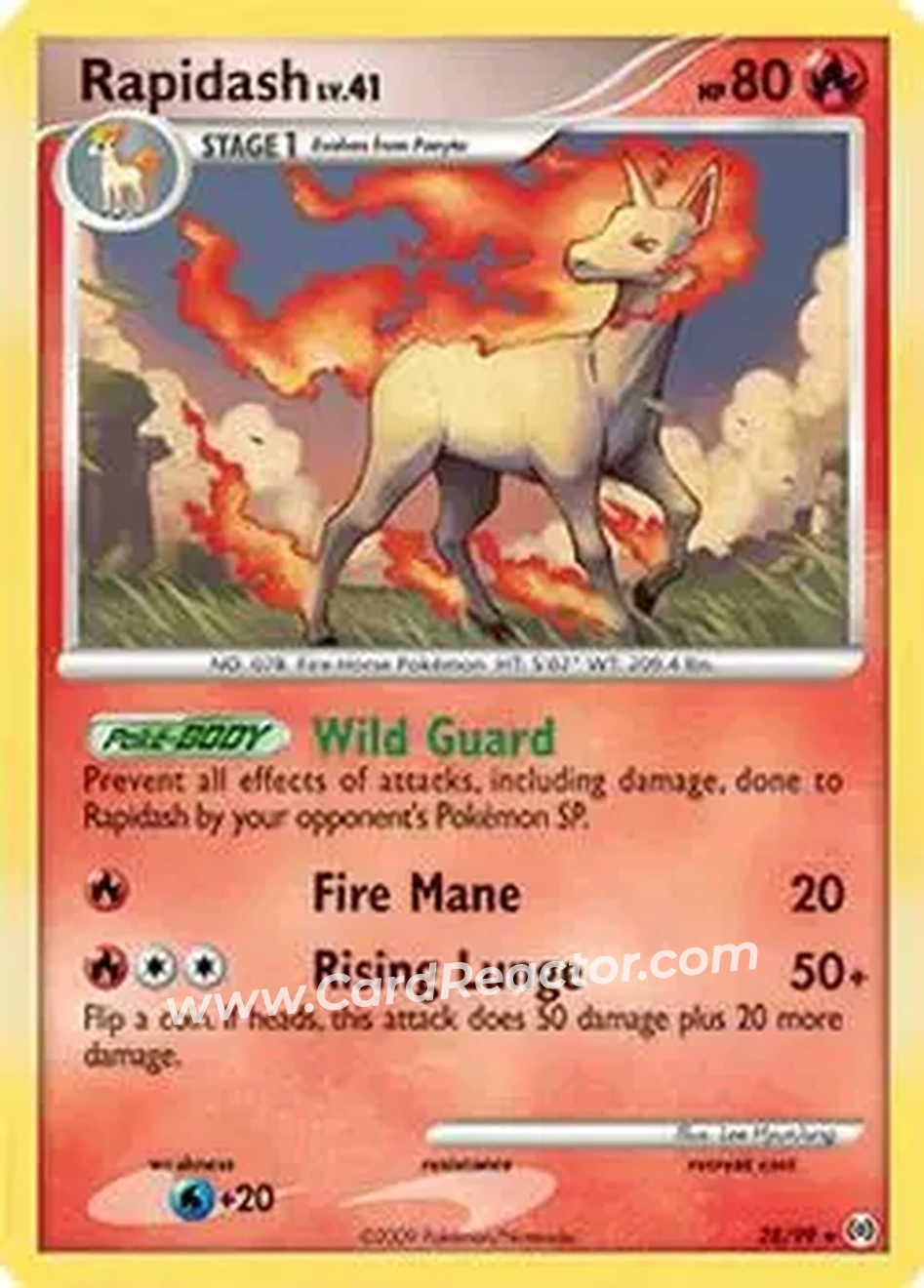 2009 Pokemon Platinum Arceus #28/99 - Rapidash - Front