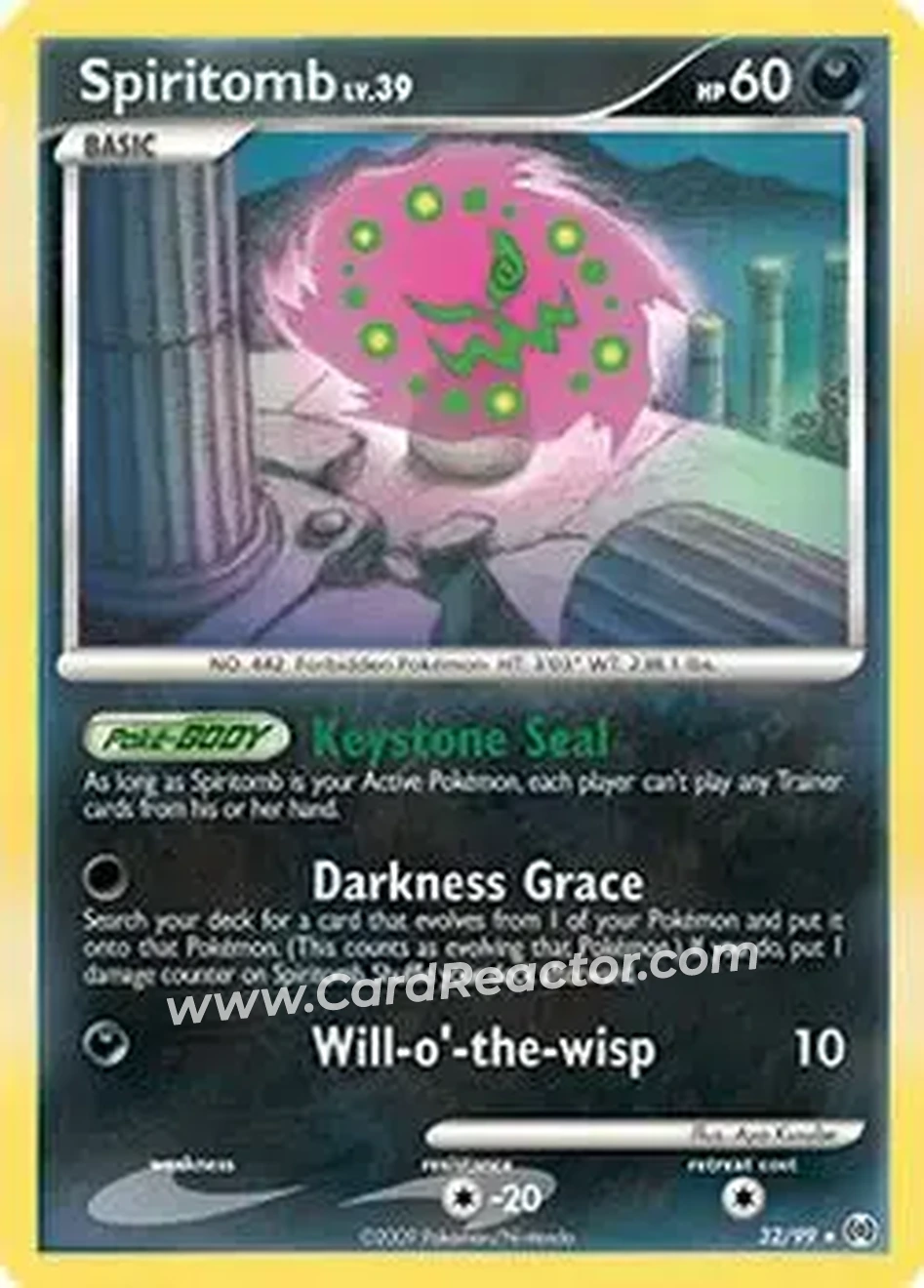 2009 Pokemon Platinum Arceus #32/99 - Spiritomb - Front