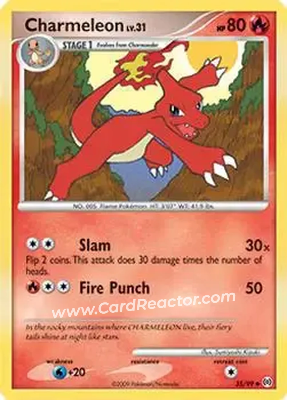 2009 Pokemon Platinum Arceus #35/99 - Charmeleon - Front
