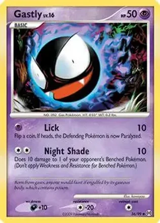 2009 Pokemon Platinum Arceus #36/99 - Gastly