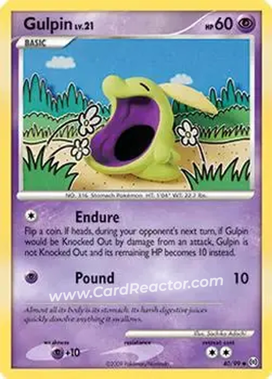 2009 Pokemon Platinum Arceus #40/99 - Gulpin - Front