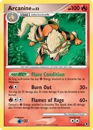 2009 Pokemon Platinum Rising Rivals #1/111 - Arcanine