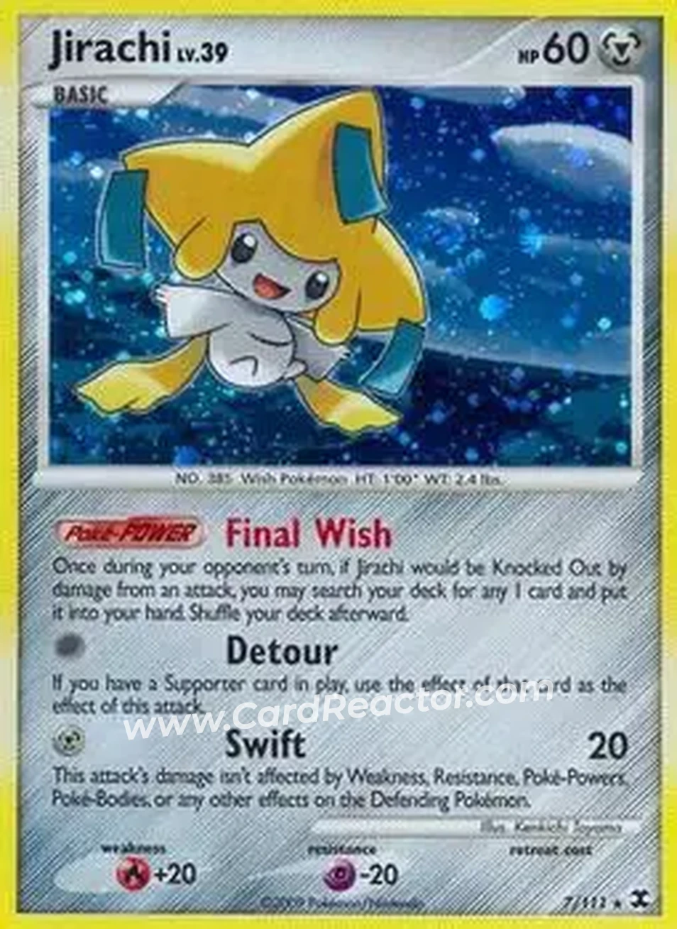 2009 Pokemon Platinum Rising Rivals #7/111 - Jirachi ex - Front