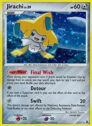 2009 Pokemon Platinum Rising Rivals #7/111 - Jirachi ex