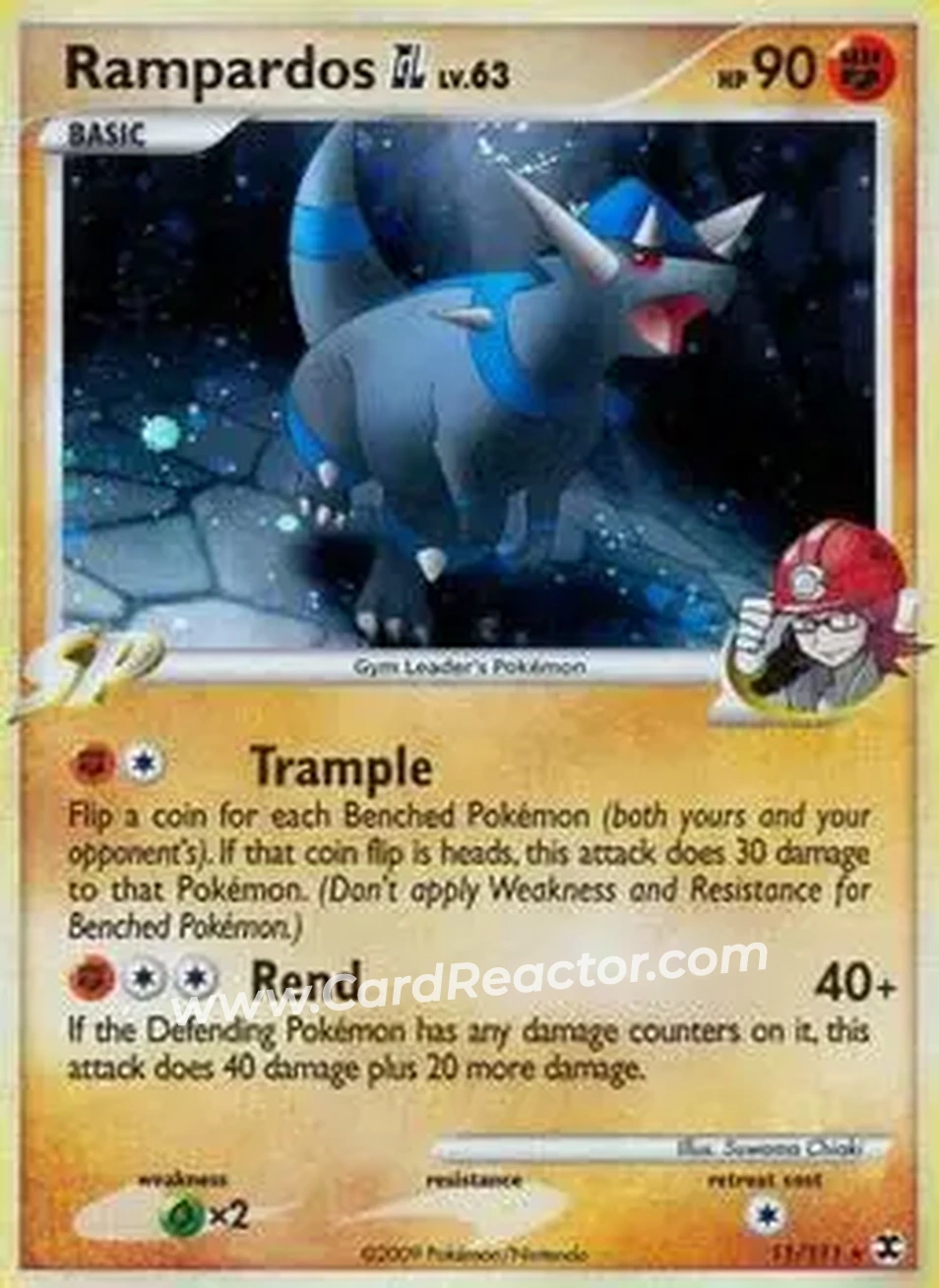 2009 Pokemon Platinum Rising Rivals #11/111 - Rampardos ex - Front