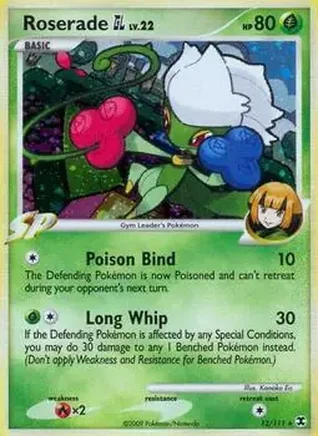 2009 Pokemon Platinum Rising Rivals #12/111 - Cynthia's Roserade