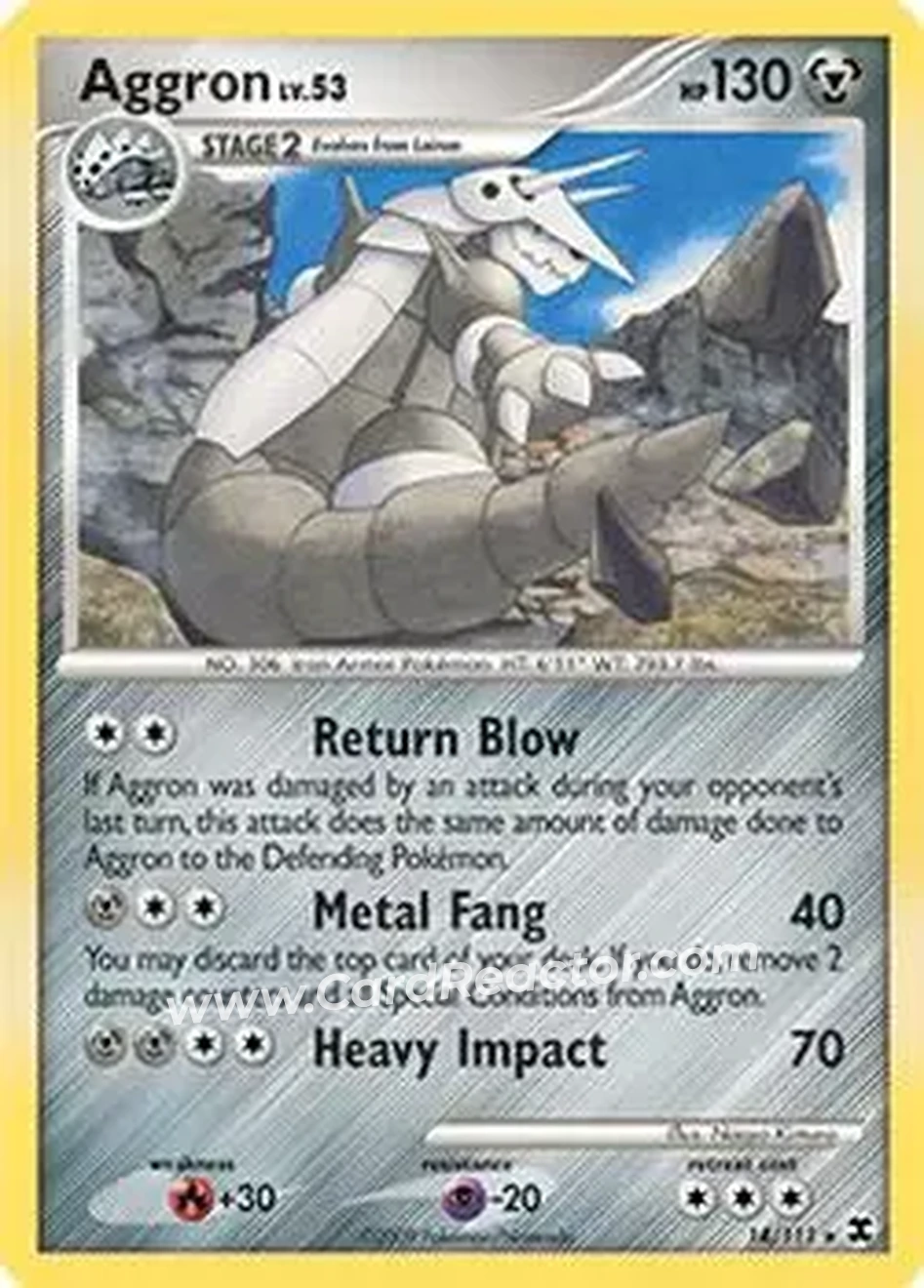 2009 Pokemon Platinum Rising Rivals #14/111 - Aggron - Front