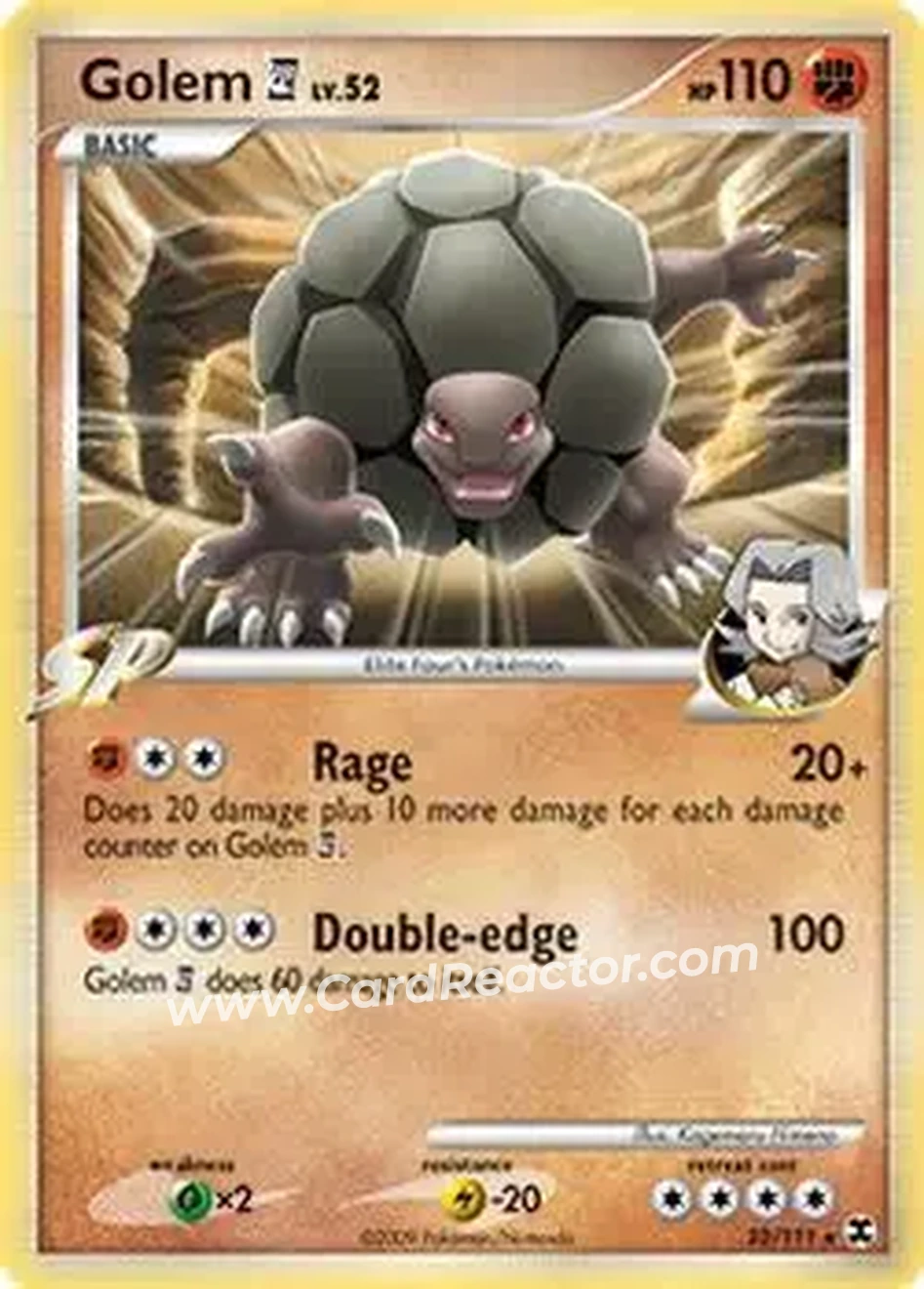 2009 Pokemon Platinum Rising Rivals #23/111 - Golem ex - Front