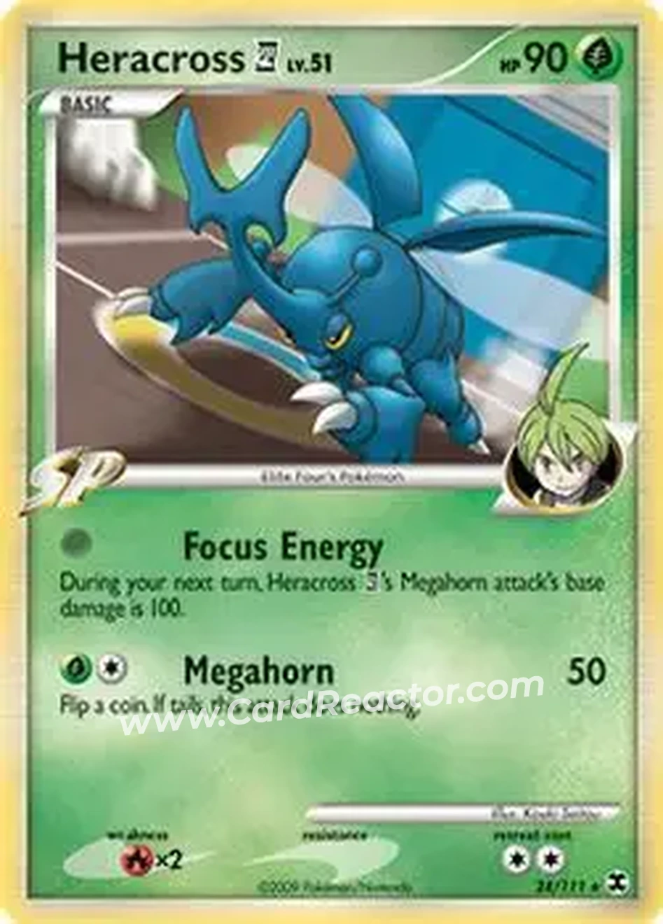 2009 Pokemon Platinum Rising Rivals #24/111 - ヘラクロス - Front