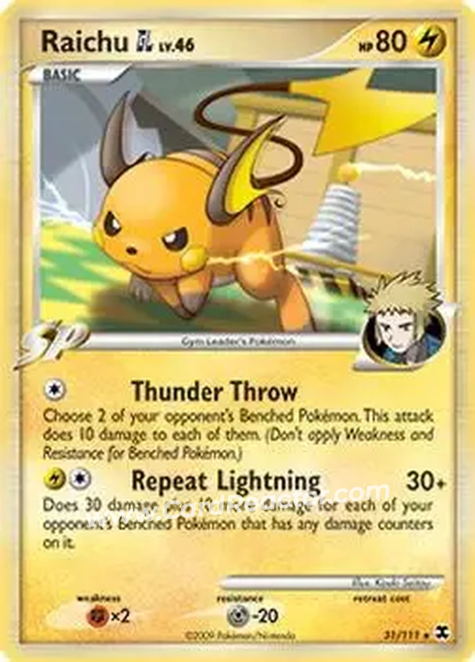 2009 Pokemon Platinum Rising Rivals #31/111 - Raichu - Front