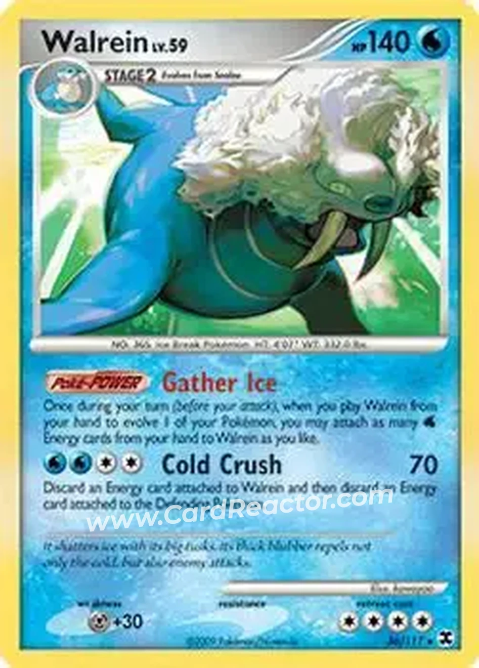 2009 Pokemon Platinum Rising Rivals #36/111 - Walrein - Front