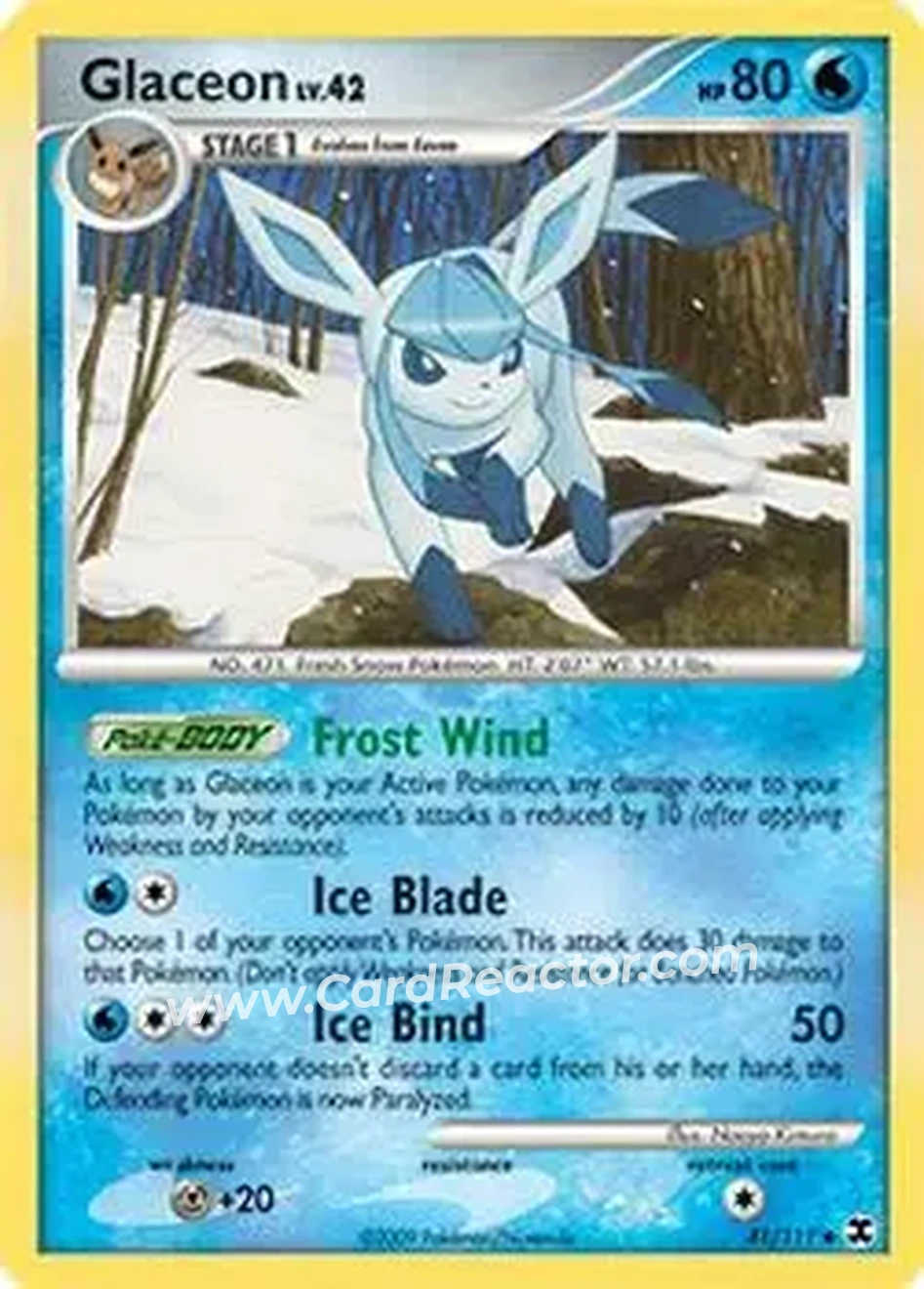 2009 Pokemon Platinum Rising Rivals #41/111 - Glaceon ex - Front