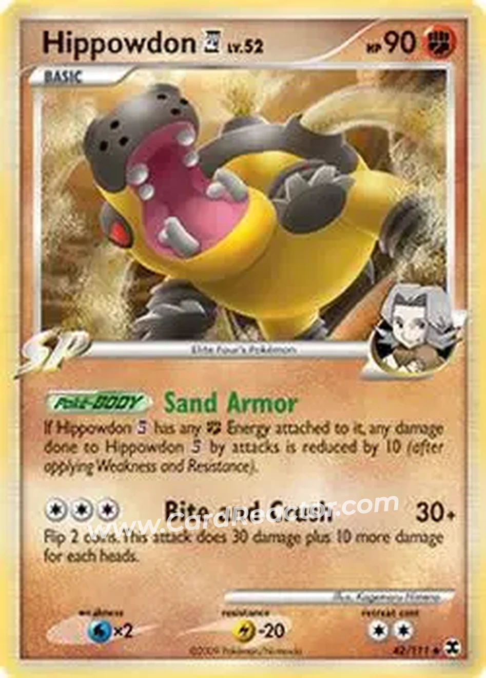 2009 Pokemon Platinum Rising Rivals #42/111 - Hippowdon - Front