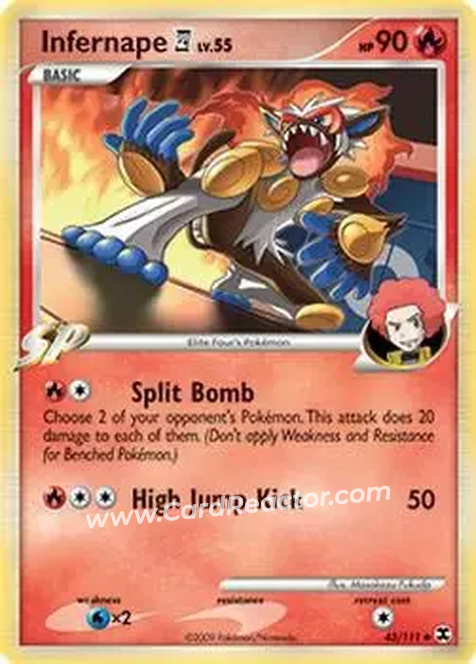2009 Pokemon Platinum Rising Rivals #43/111 - Infernape - Front
