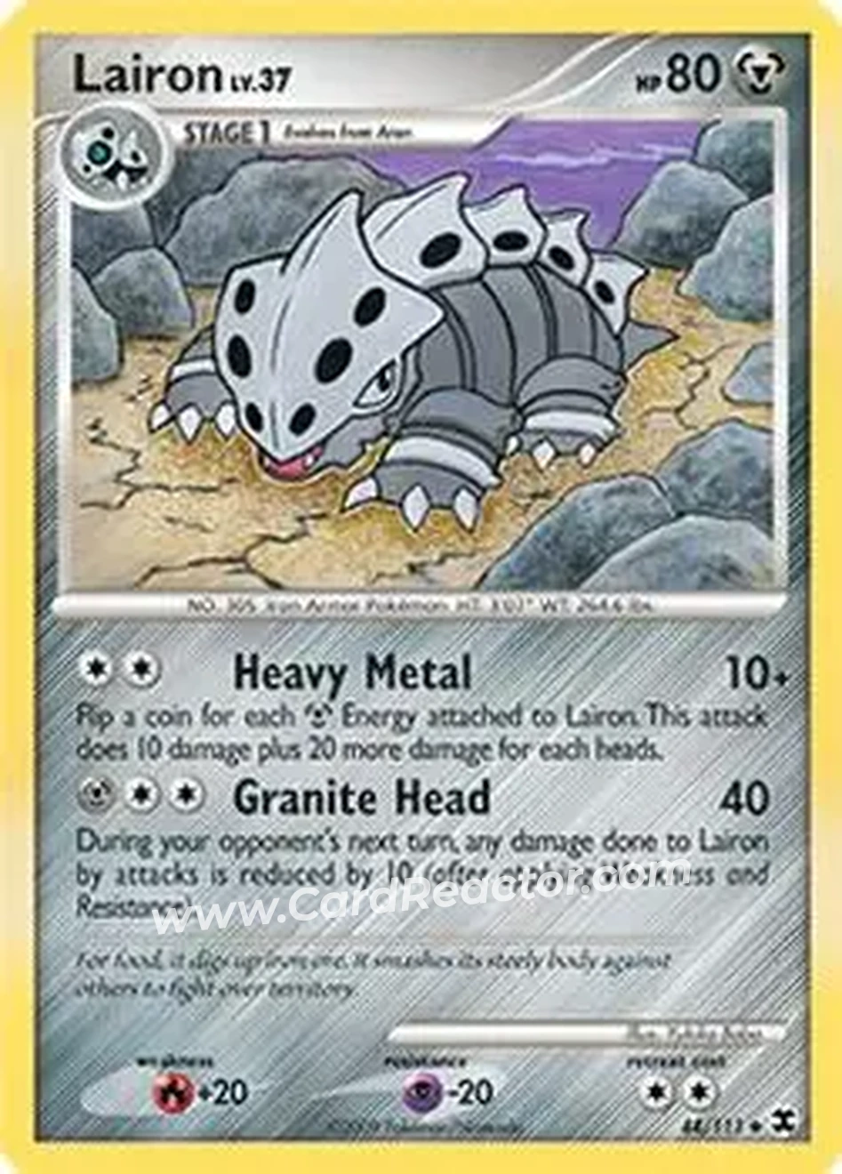 2009 Pokemon Platinum Rising Rivals #44/111 - Lairon - Front