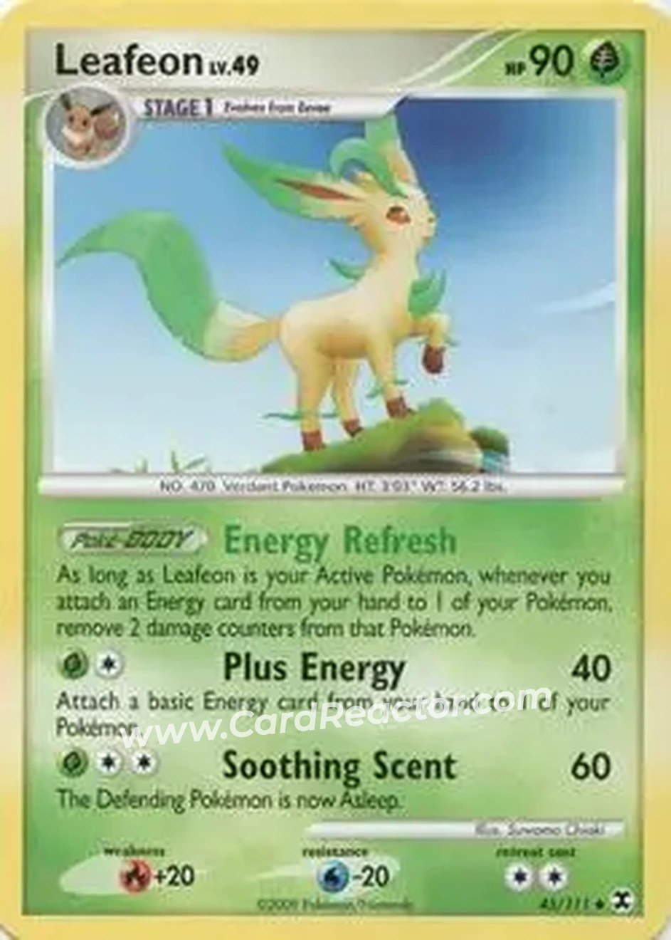 2009 Pokemon Platinum Rising Rivals #45/111 - Leafeon - Front