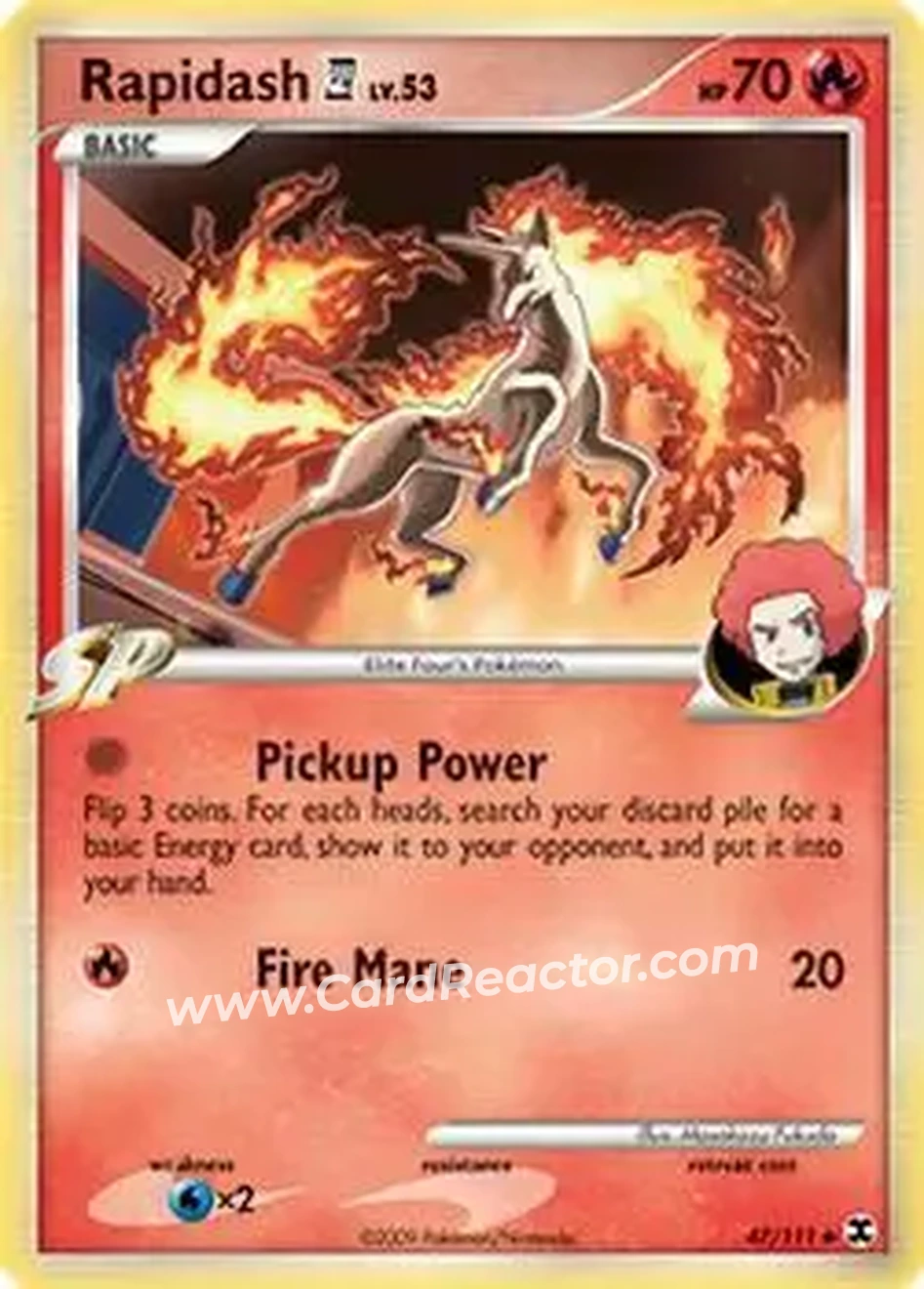 2009 Pokemon Platinum Rising Rivals #47/111 - Rapidash - Front