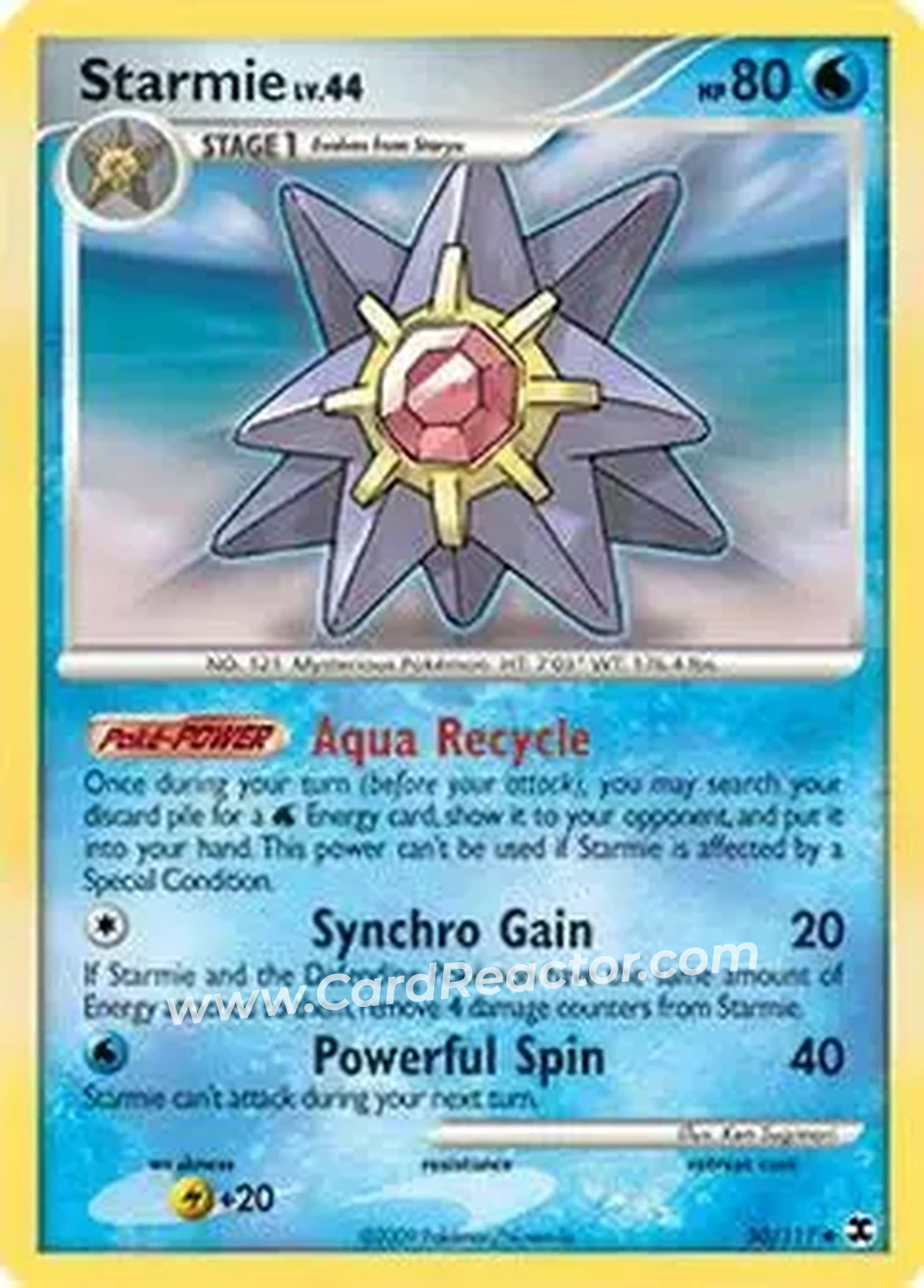 2009 Pokemon Platinum Rising Rivals #50/111 - Starmie - Front
