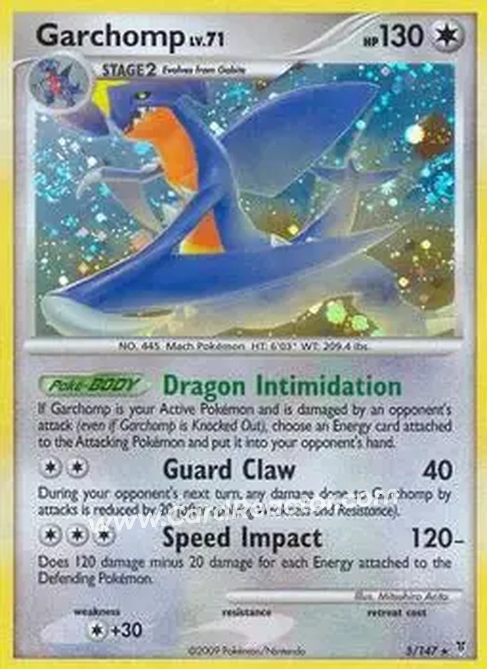 2009 Pokemon Platinum Supreme Victors #5/147 - Cynthia's Garchomp - Front