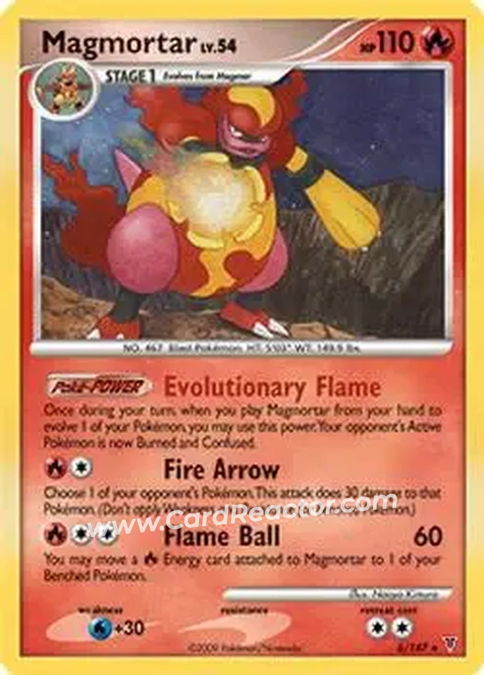 2009 Pokemon Platinum Supreme Victors #6/147 - Magmortar - Front