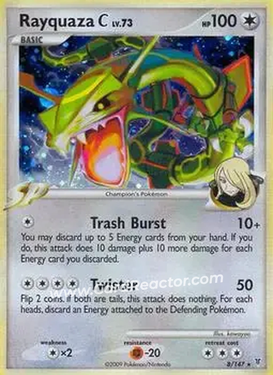 2009 Pokemon Platinum Supreme Victors #8/147 - Rayquaza EX - Front
