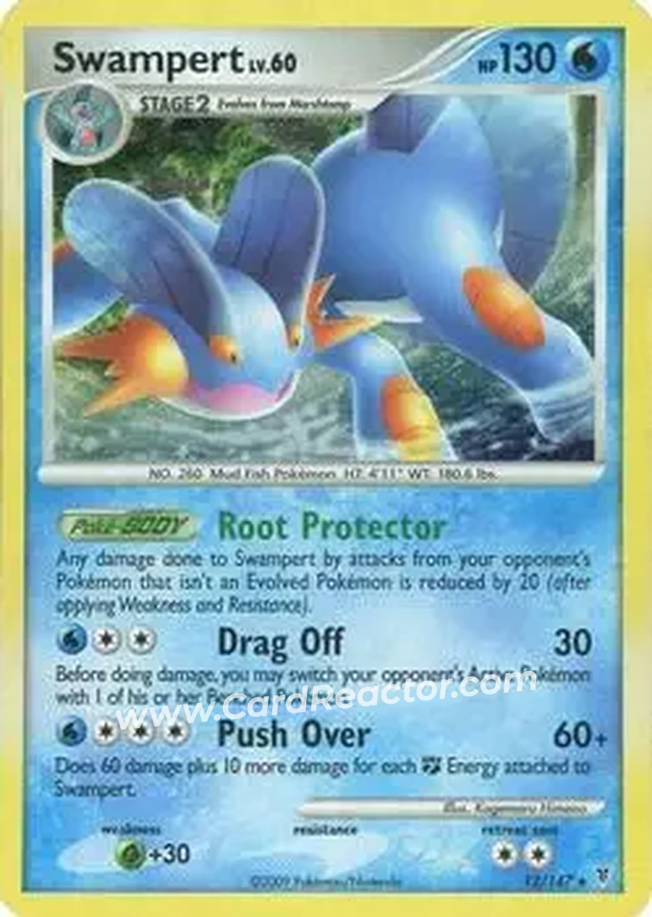 2009 Pokemon Platinum Supreme Victors #12/147 - Swampert - Front